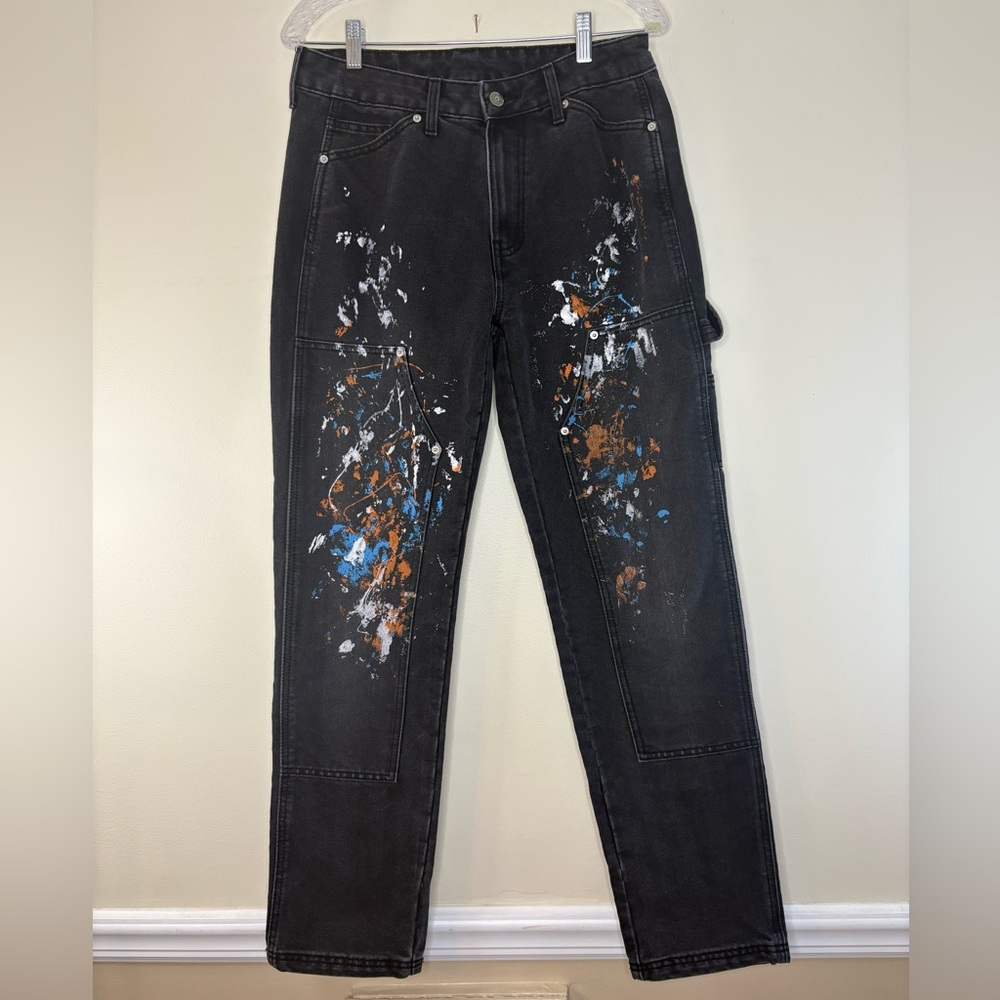 Black Paint Splatter Jeans